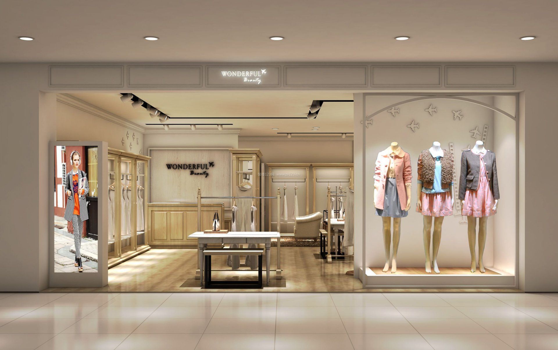 女服裝店門(mén)頭設(shè)計(jì)裝修圖_裝信通網(wǎng)效果圖